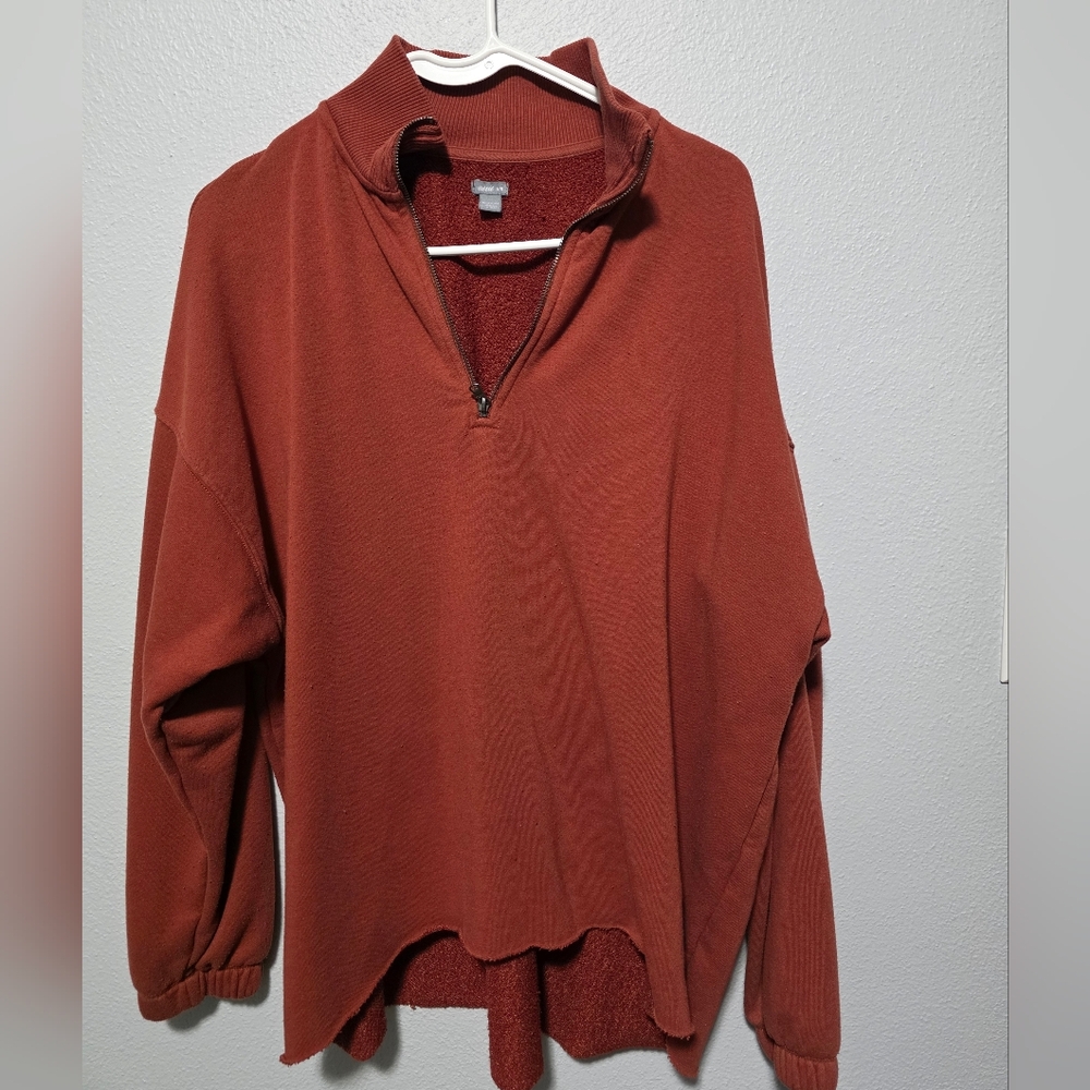 Aerie Warm Copper Half-Zip Sweater